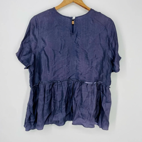 Chan Luu Silk Blend Baby Doll Top in Dark Blue Size M - Picture 8 of 16